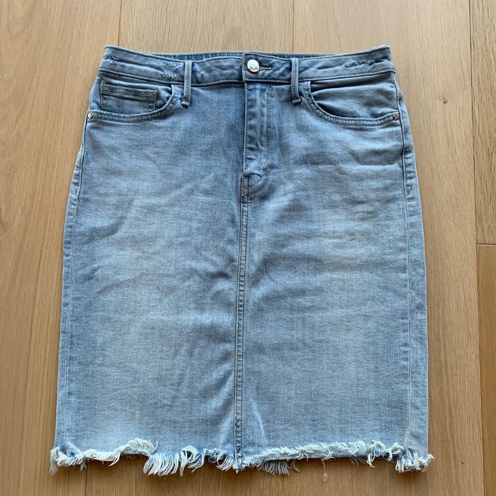 Sam Edelman 'The Riley' Skirt Medium Wash Raw Hem Denim Jeans Size 29